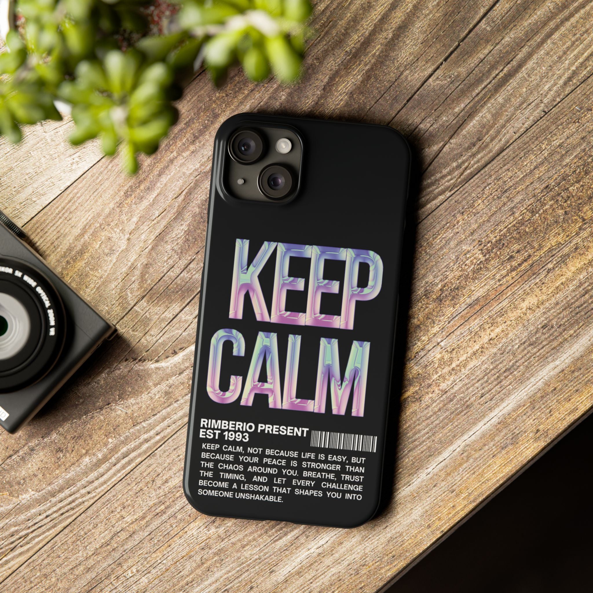 Motivational Slim Phone Case - Keep Calm Design
