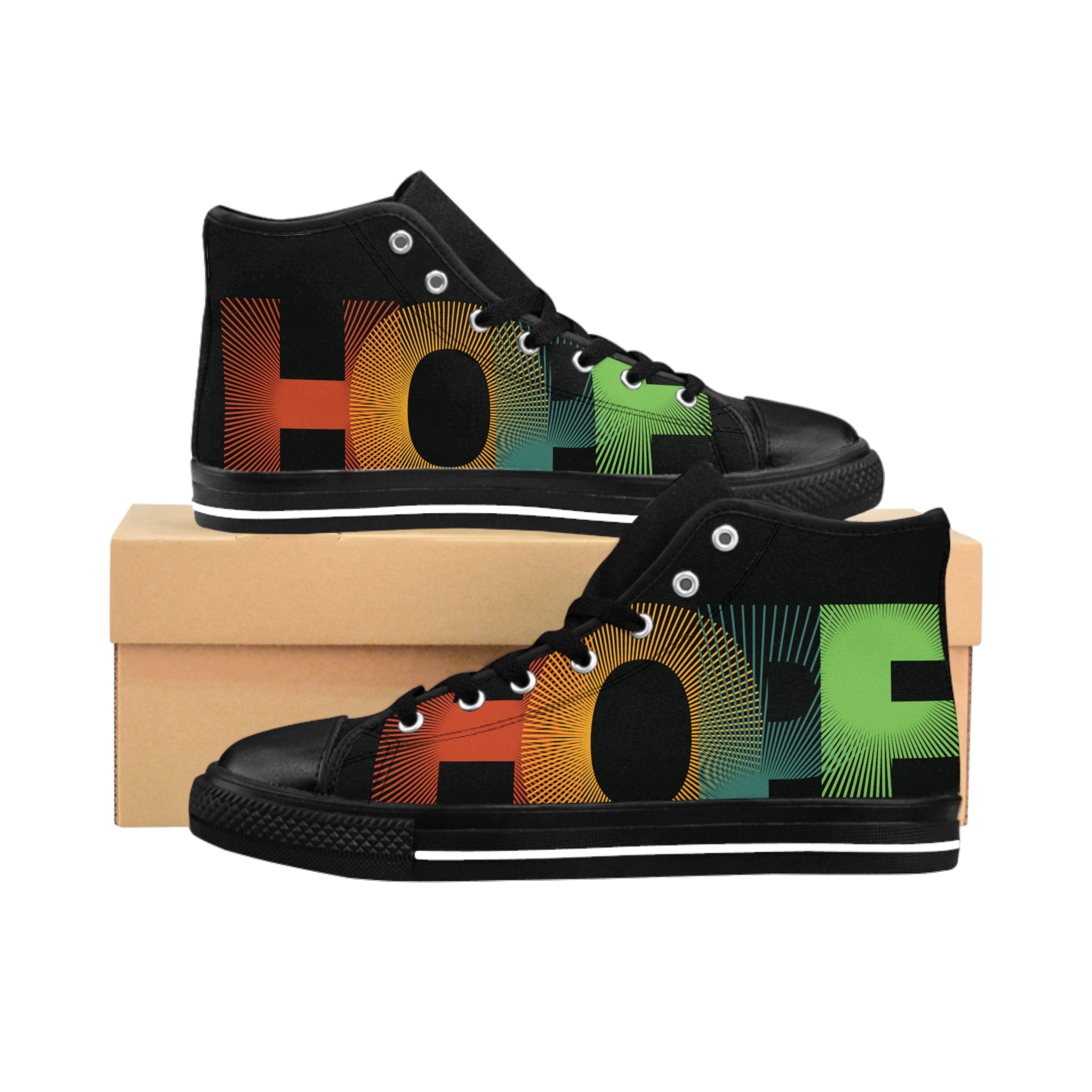 Colorful 'Hope' High-Top Sneakers