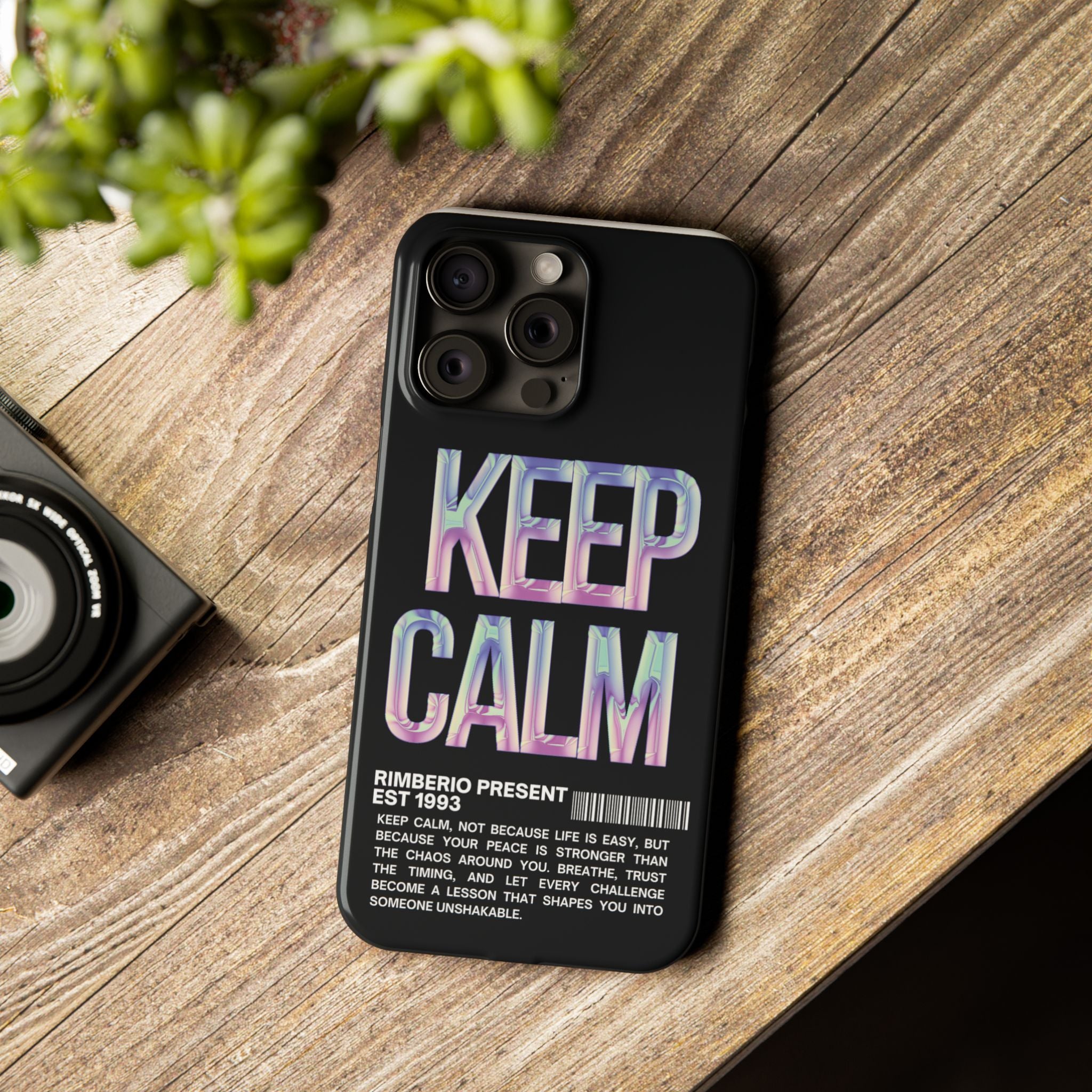 Motivational Slim Phone Case - Keep Calm Design