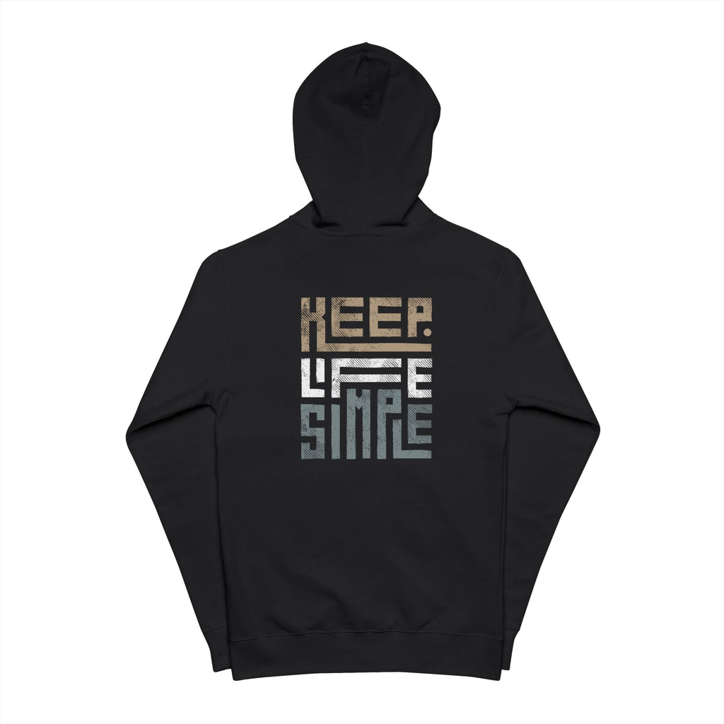 Zip-Up Hoodie — "Keep Life Simple" Retro Geometric Graphic
