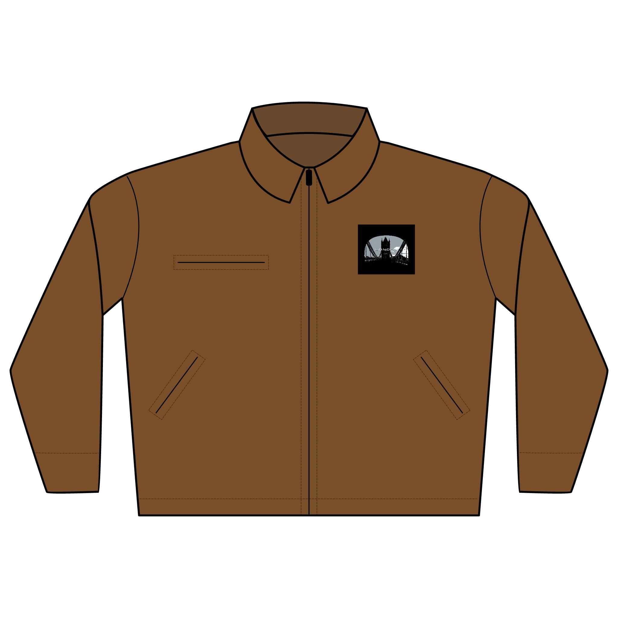 Work Jacket — Embroidered Skyline Patch Duck Cloth Jacket