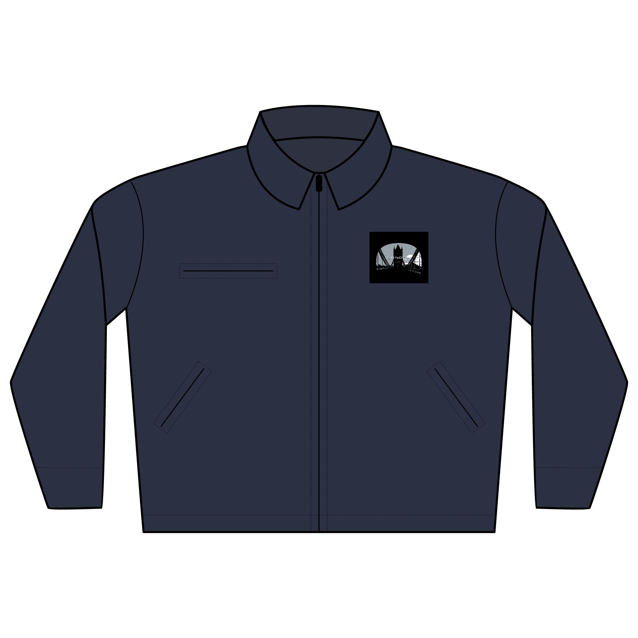 Work Jacket — Embroidered Skyline Patch Duck Cloth Jacket