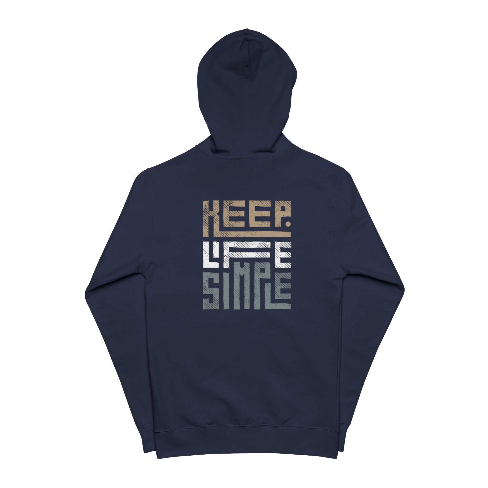 Zip-Up Hoodie — "Keep Life Simple" Retro Geometric Graphic