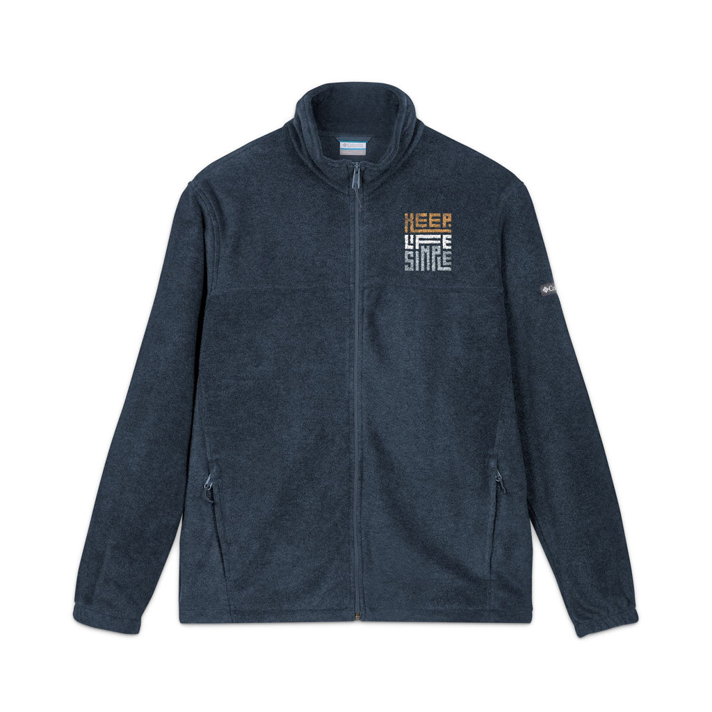 Embroidered 'keep life simple' Columbia Fleece Jacket