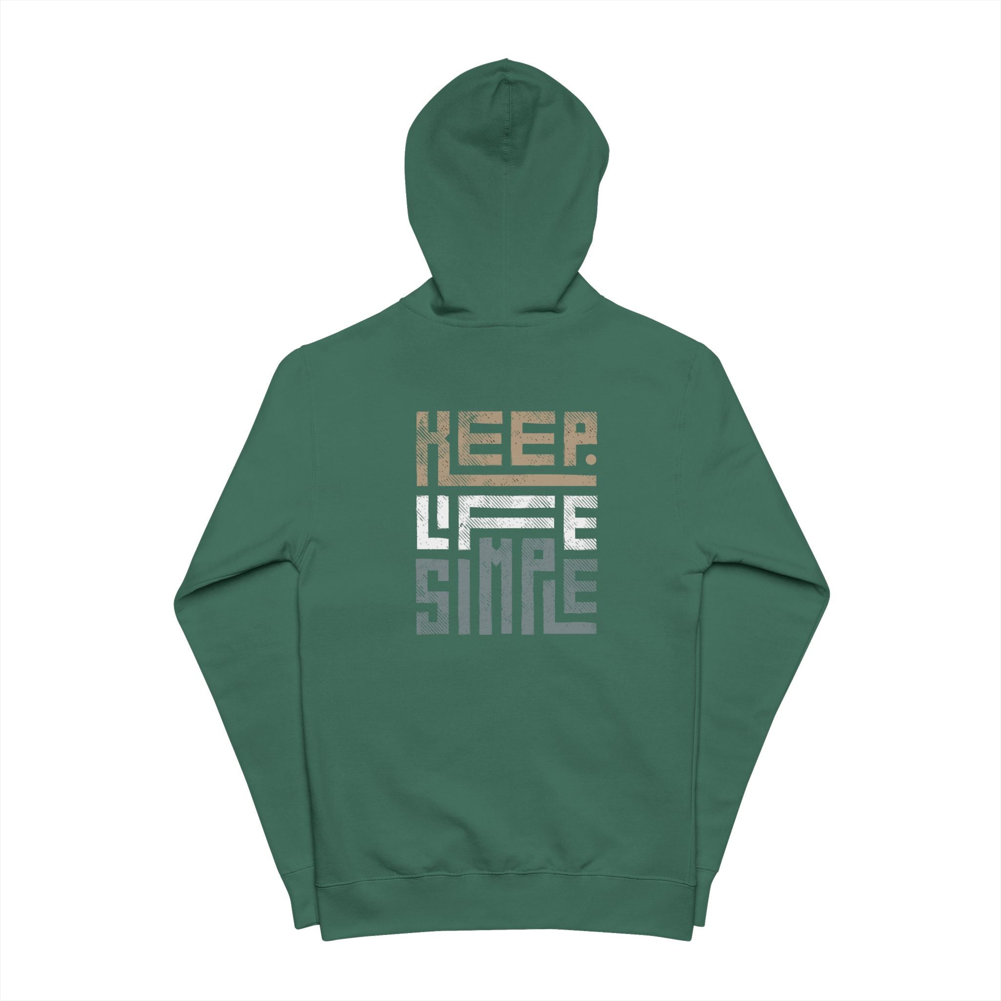 Zip-Up Hoodie — "Keep Life Simple" Retro Geometric Graphic