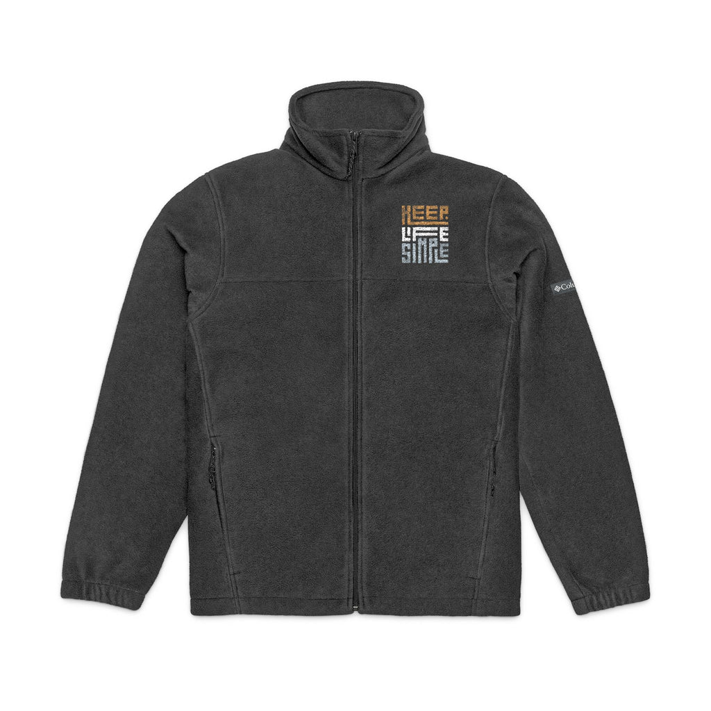 Embroidered 'keep life simple' Columbia Fleece Jacket