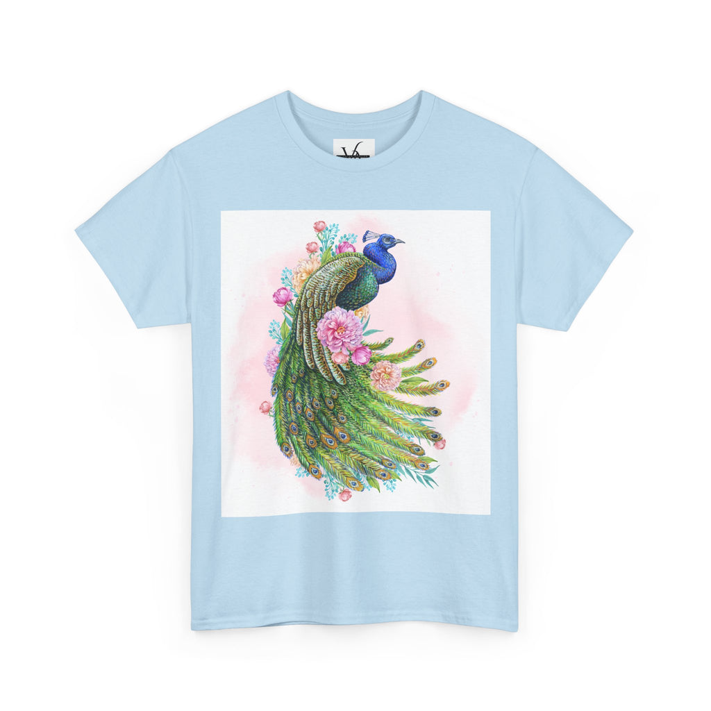 Peacock Floral Unisex Heavy Cotton T-shirt