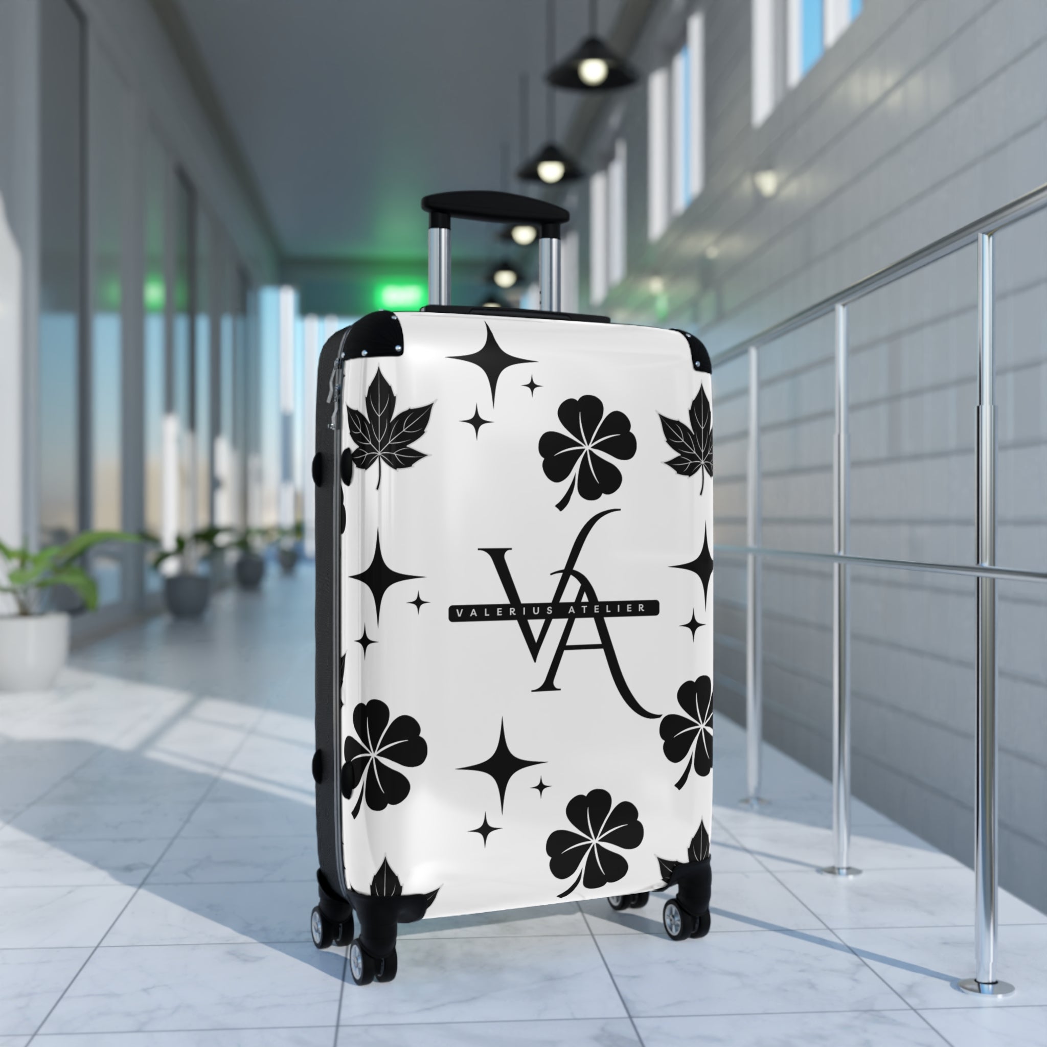 Monogram Travel Carry-On — Black Clover Pattern Suitcase
