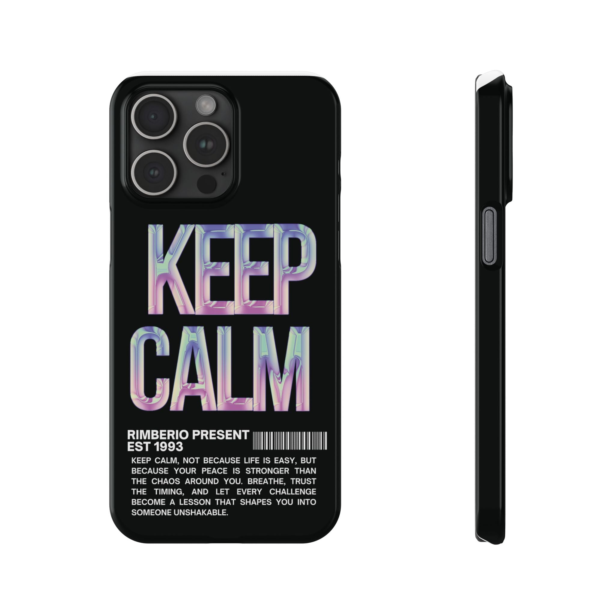 Motivational Slim Phone Case - Keep Calm Design