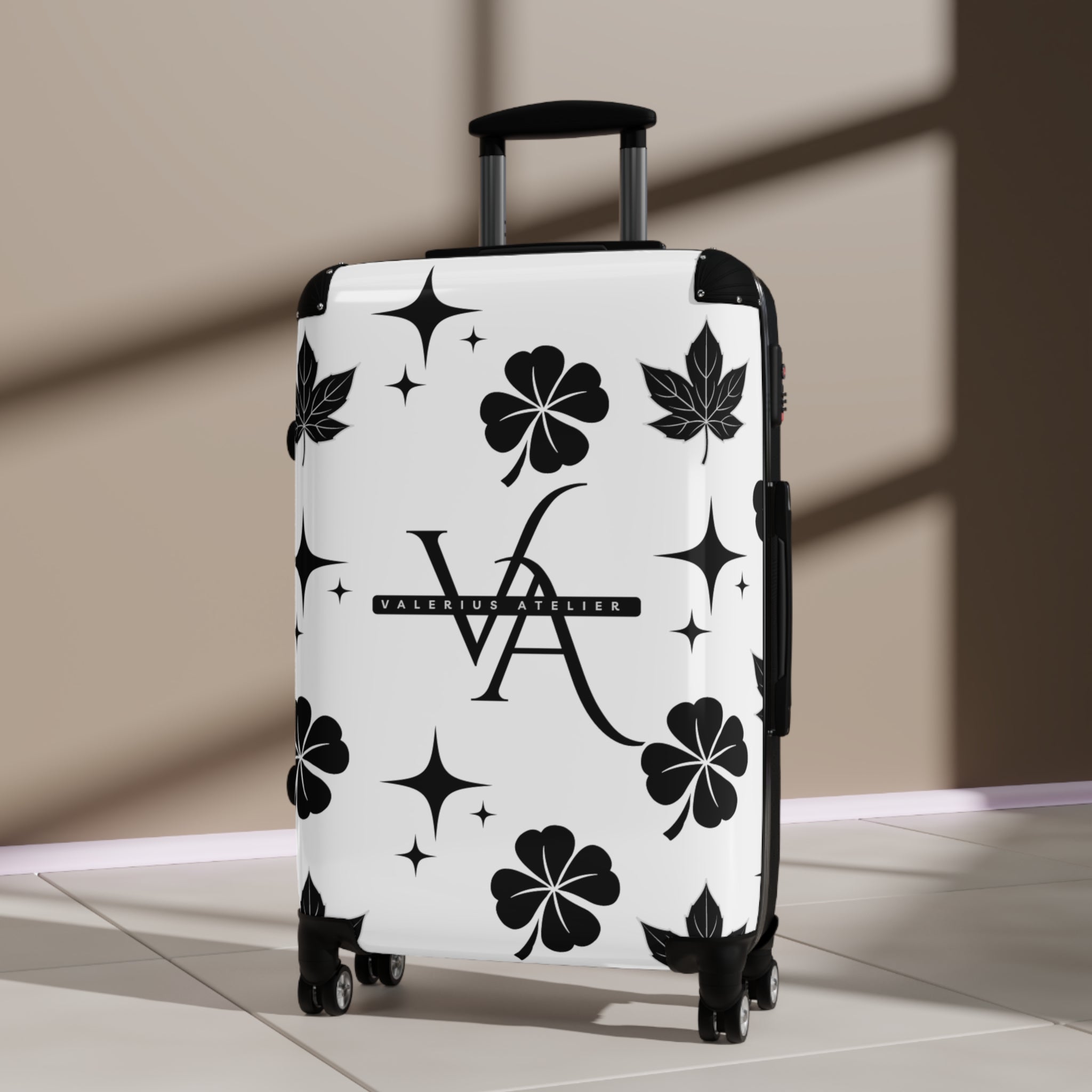Monogram Travel Carry-On — Black Clover Pattern Suitcase