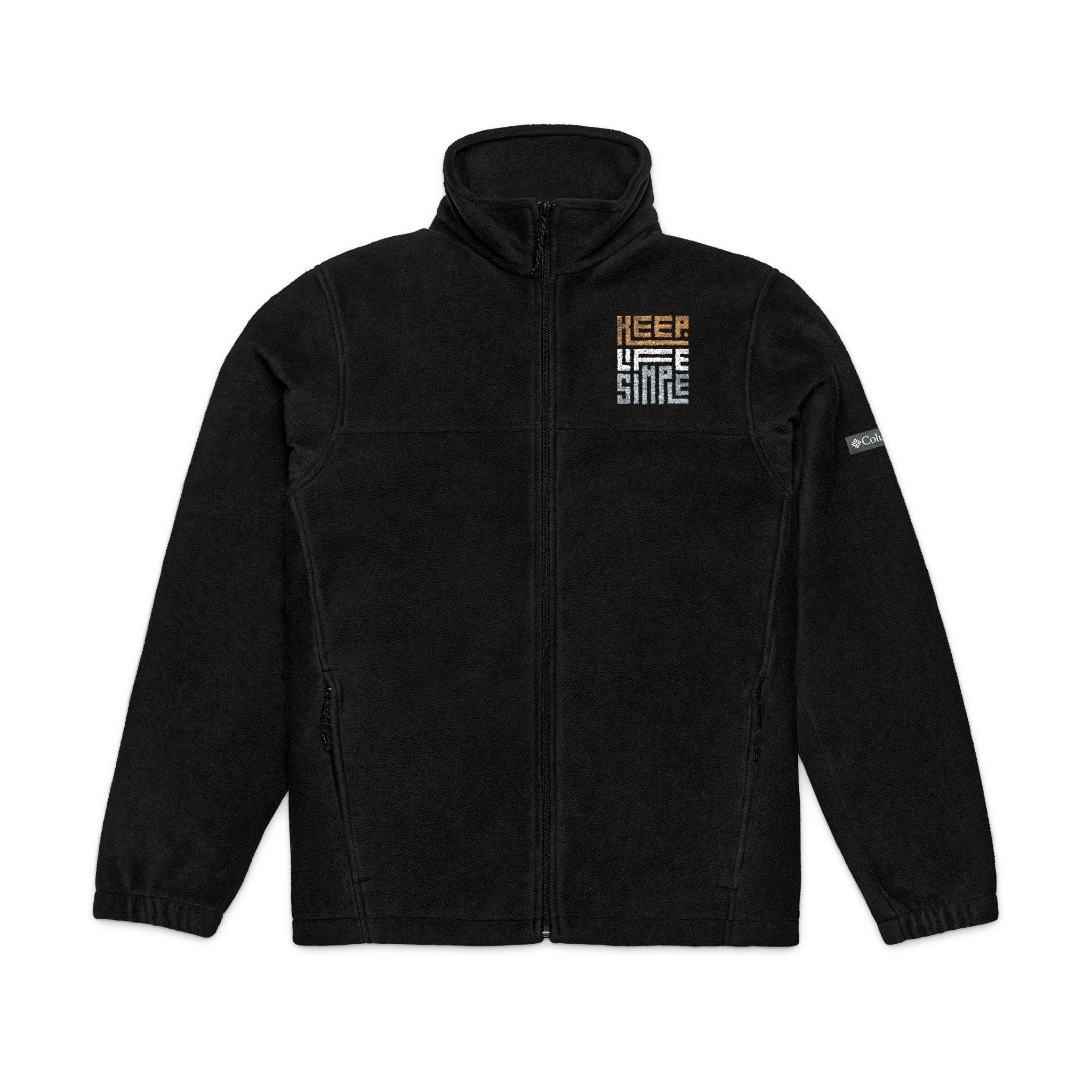 Embroidered 'keep life simple' Columbia Fleece Jacket