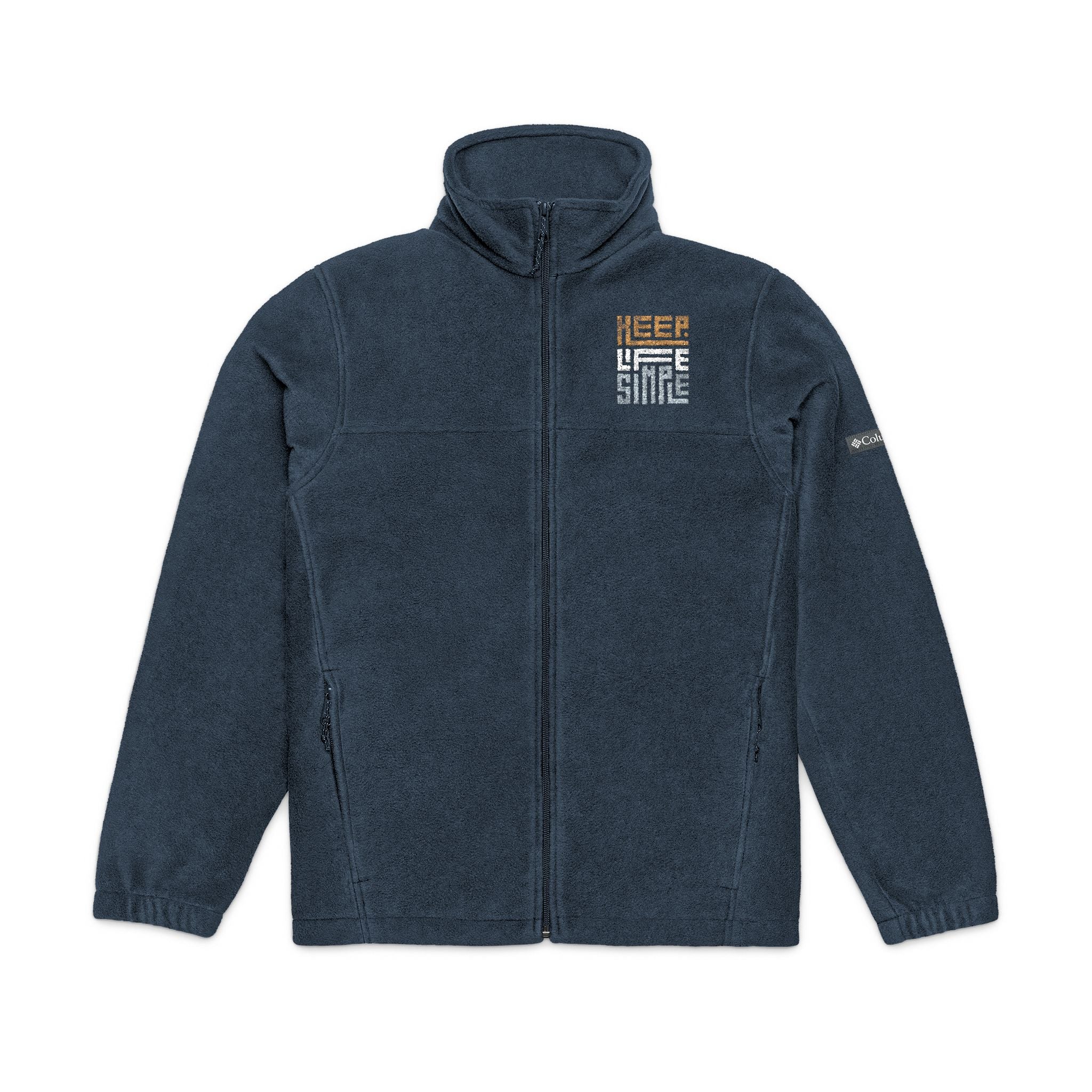 Embroidered 'keep life simple' Columbia Fleece Jacket