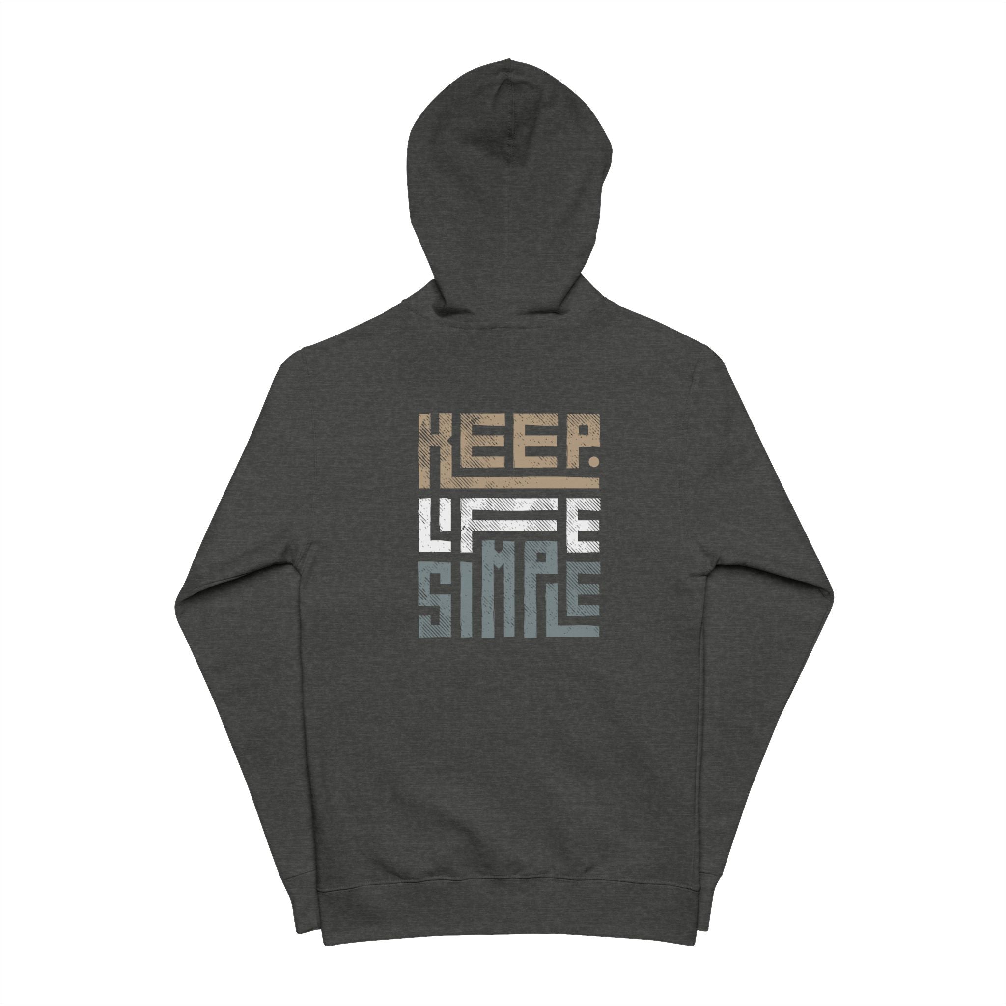 Zip-Up Hoodie — "Keep Life Simple" Retro Geometric Graphic
