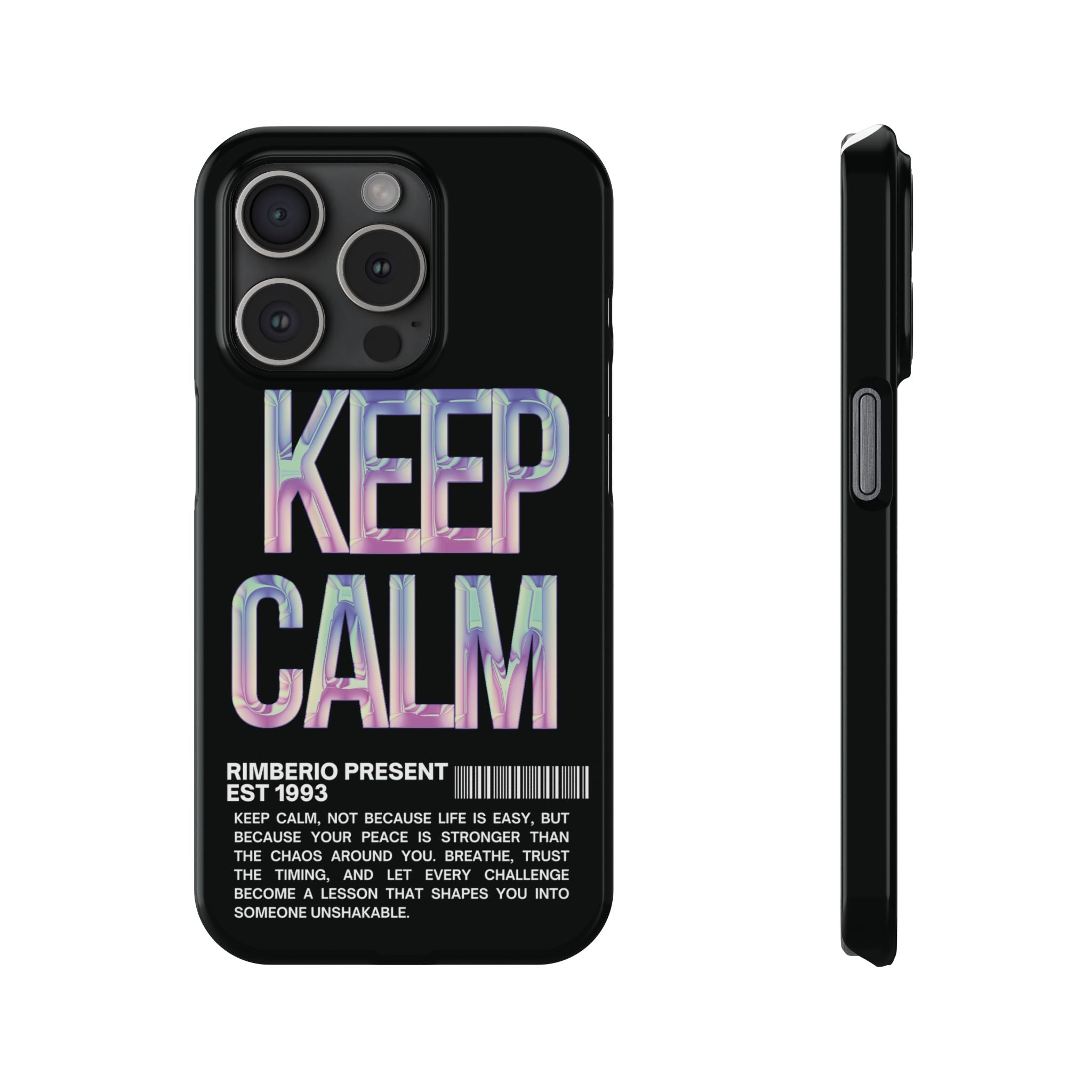 Motivational Slim Phone Case - Keep Calm Design