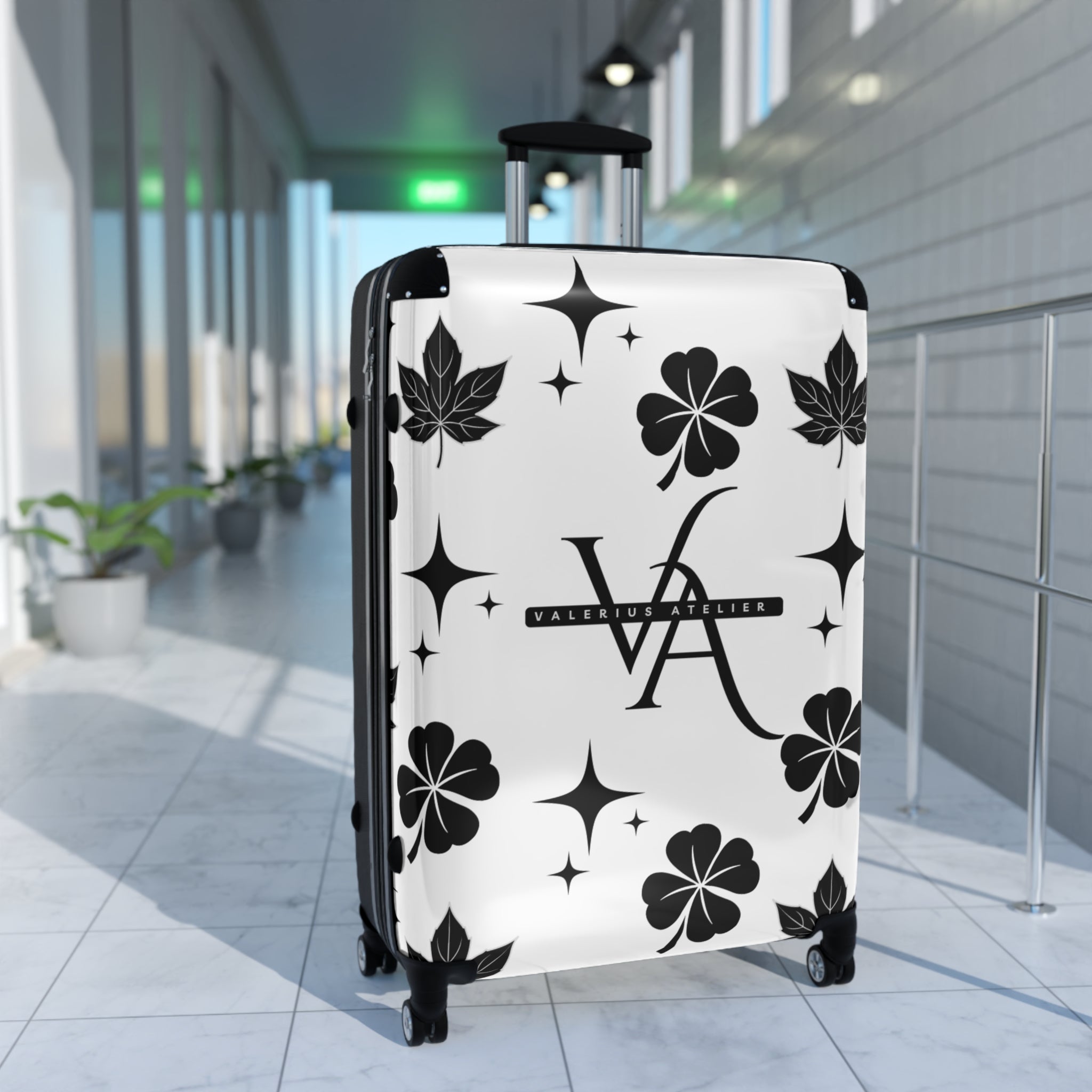 Monogram Travel Carry-On — Black Clover Pattern Suitcase