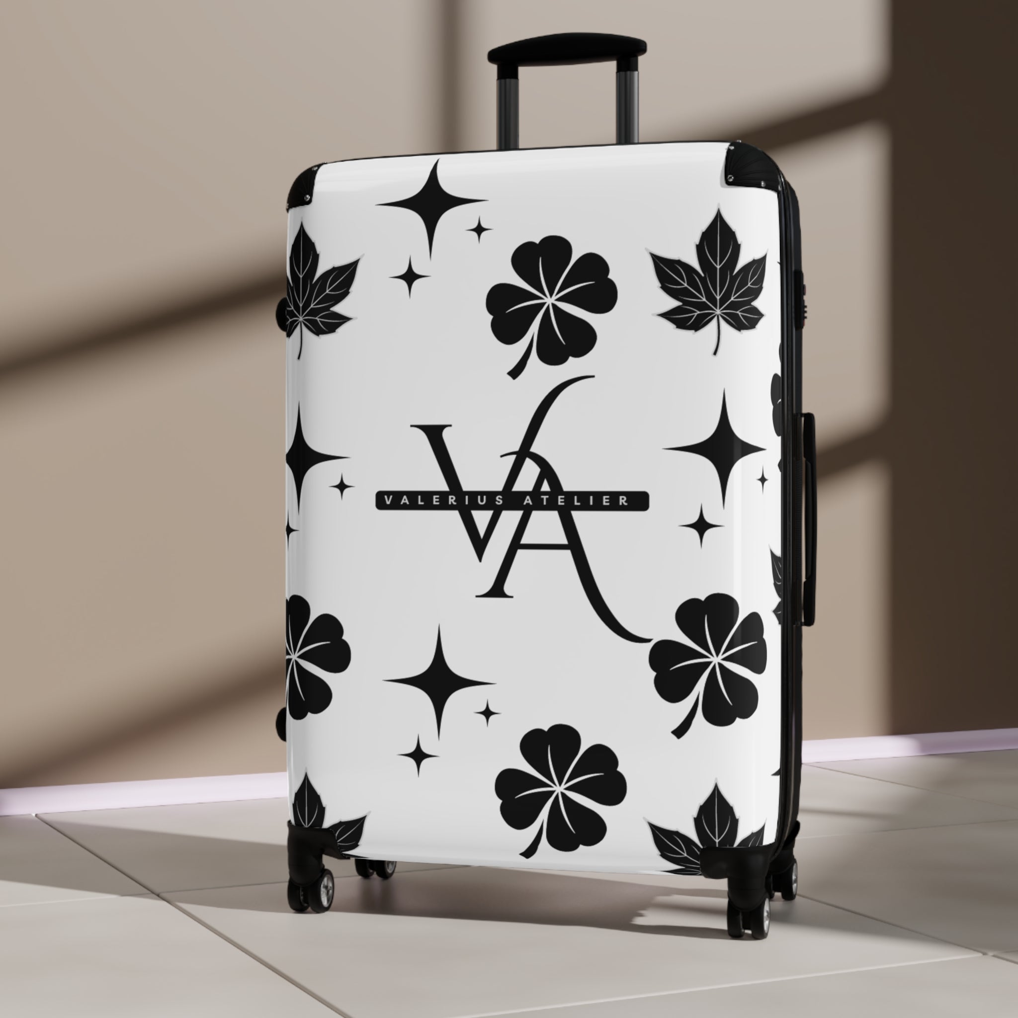 Monogram Travel Carry-On — Black Clover Pattern Suitcase