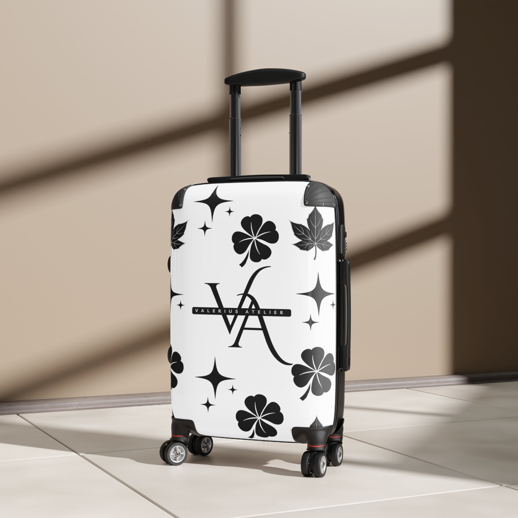 Monogram Travel Carry-On — Black Clover Pattern Suitcase